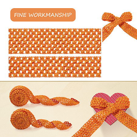 2 Rolls 2 Sizes Polyester Elastic Ribbon EW-TA0001-02G-1