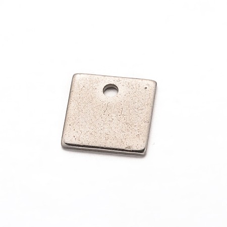 Square 304 Stainless Steel Charms STAS-M211-11-1