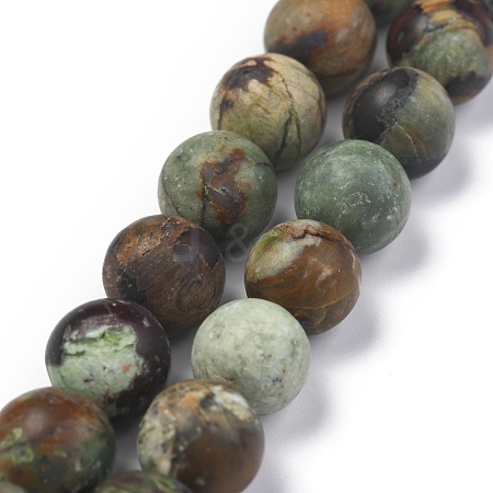 Natural Green Opal Beads Strands G-K209-04B-10mm-A-1