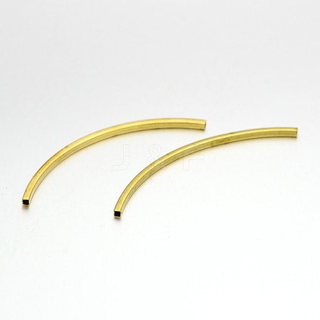 Long Brass Curved Tube Beads KK-E652-05G-1