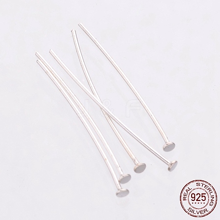 925 Sterling Silver Flat Head Pins STER-K017-15mm-S-02-1