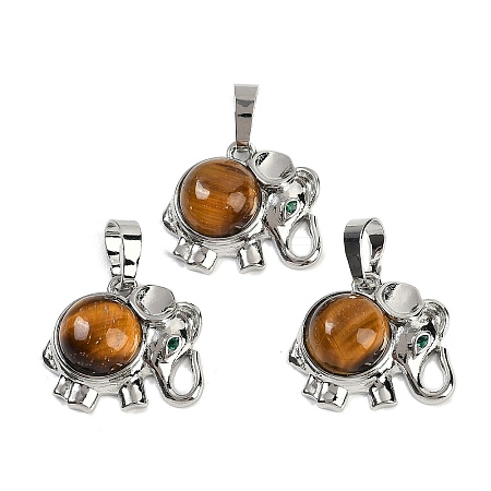 Natural Tiger Eye Pendants G-I374-A-P14-1