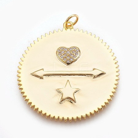 Brass Micro Pave Cubic Zirconia Pendants LS-ZIRC-O026-25G-NR-1