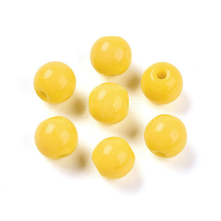 Opaque Solid Color Glass Beads X1-GLAA-N007-6mm-A06-1