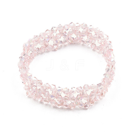 Bling Glass Beaded Stretch Bracelet BJEW-N018-03-08-1