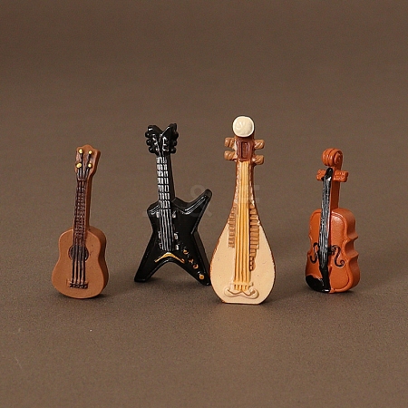 4Pcs Resin Musical Instrument Miniature Ornaments PW-WGAE24E-01-1