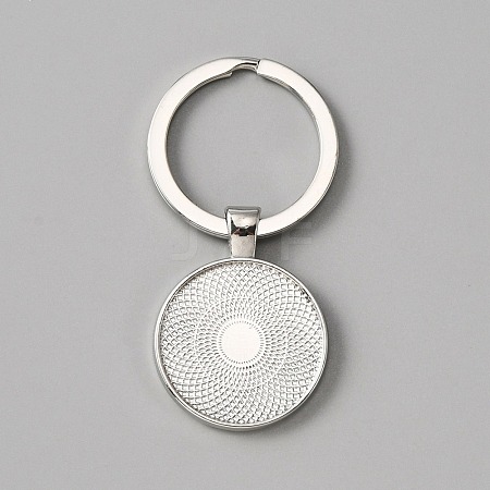 Alloy Keychain Cabochon Settings FIND-WH0117-24P-1