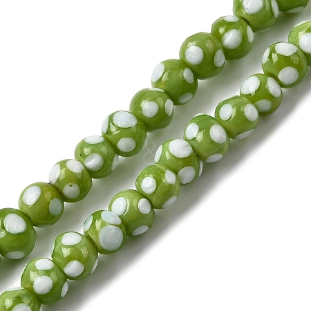 Handmade Lampwork Beads LAMP-D002-6mm-01B-1