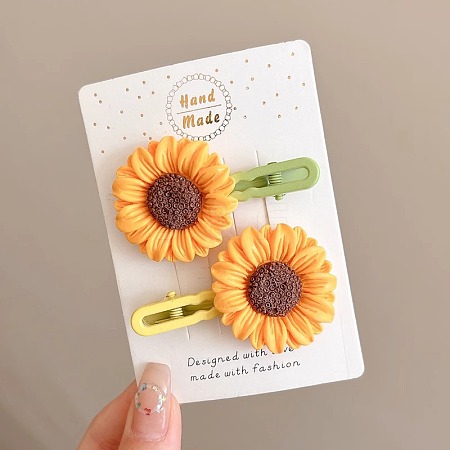 Sunflower Alloy Alligator Hair Clips PW-WG524DA-01-1