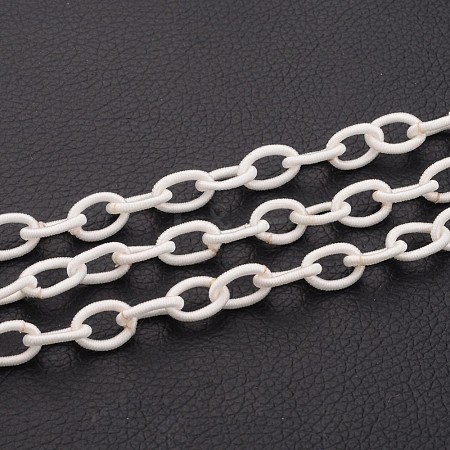 White Color Handmade Silk Cable Chains Loop X-EC-A001-41-1