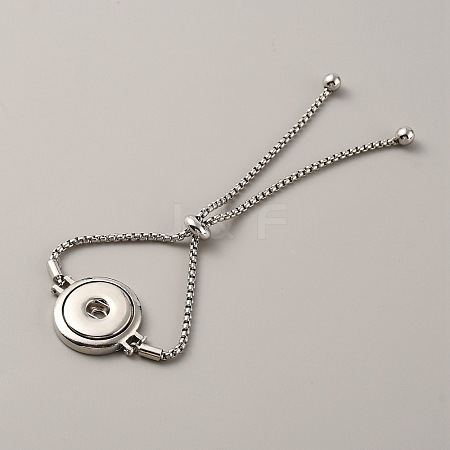 Alloy Interchangeable Snap Link Slider Bracelet Settings with Box Chains BJEW-WH0014-005F-1