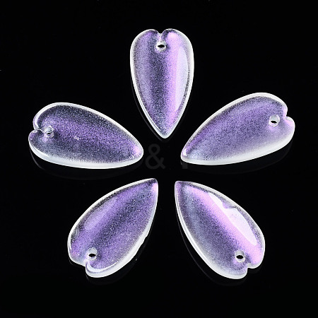 Transparent Spray Painted Glass Pendants GGLA-S054-013B-02-1