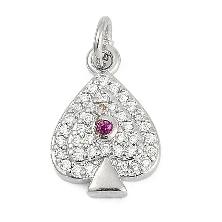 Brass Micro Pave Clear Cubic Zirconia Pendants KK-G522-53P-02-1