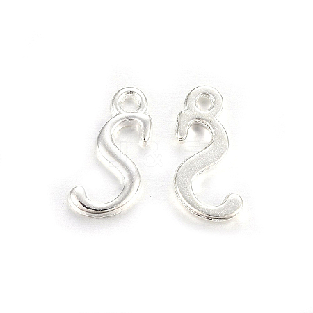 Silver Color Plated Alloy Letter Pendants LS-X-PALLOY-J718-01S-S-1