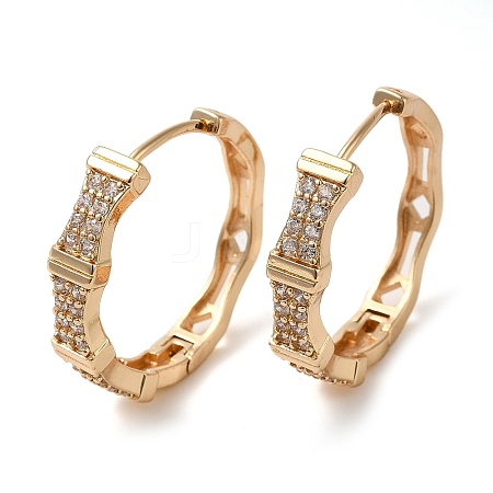 Brass Micro Pave Cubic Zirconia Hoop Earrings EJEW-M238-82KCG-1