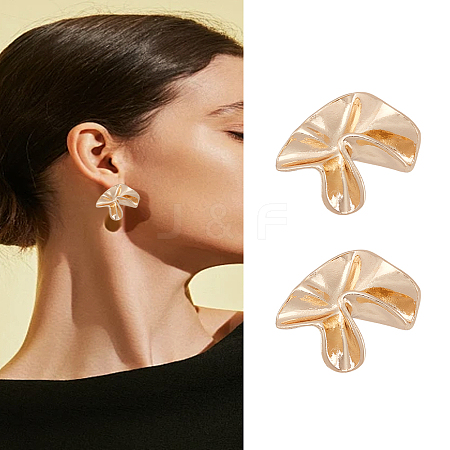1 Pair Zinc Alloy Stud Earrings EJEW-LP0009-09G-1