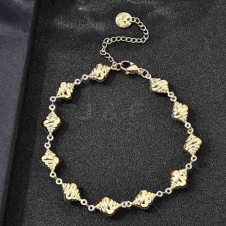 304 Stainless Steel Link Bracelets for Women BJEW-P354-04C-G-1
