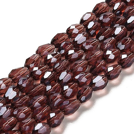 Electroplate Glass Beads Strands EGLA-R008-6x4mm-5-1