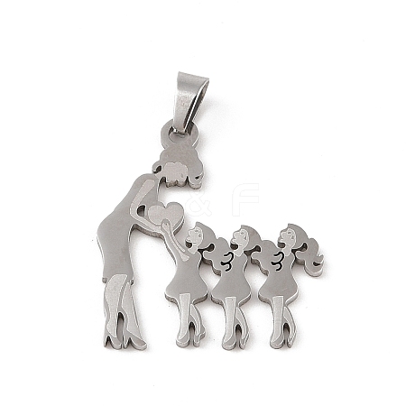 Non-Tarnish Mother's Day 304 Stainless Steel Pendants STAS-U002-06P-1