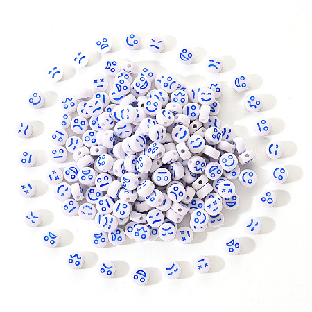 White Opaque Acrylic Beads MACR-YW0001-20C-1