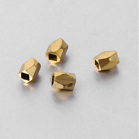 Polygon Brass Spacer Beads KK-J204-04G-1
