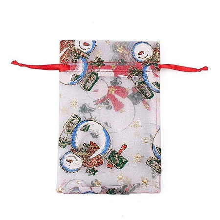 Organza Printed Gift Bags with Drawstring PW-WG00D7C-18-1