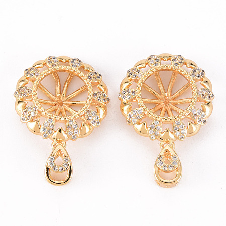 Brass Micro Pave Clear Cubic Zirconia Peg Bails Pendants KK-T062-104G-NF-1