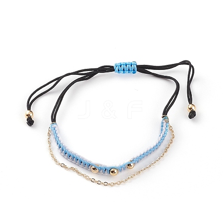 Adjustable Nylon Thread Braided Bead Bracelets BJEW-JB05822-02-1