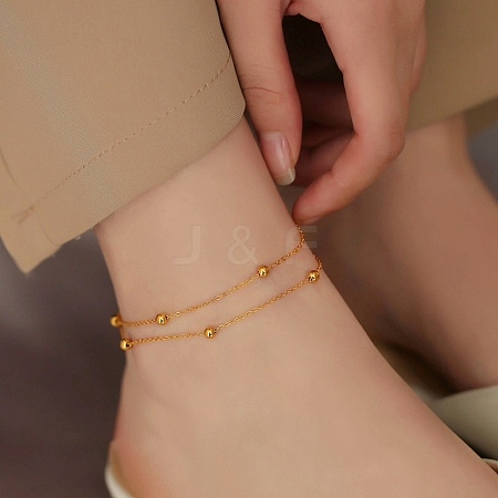 Stainless Steel Charm Anklets for Women WG18C2B-08-1