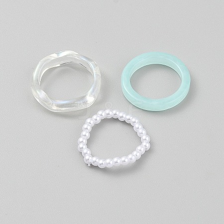 Acrylic Finger Rings for Women LS-RJEW-WH0031-04A-1