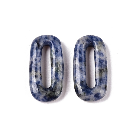 Natural Blue Spot Jasper Oval Pendants G-N342-105K-1