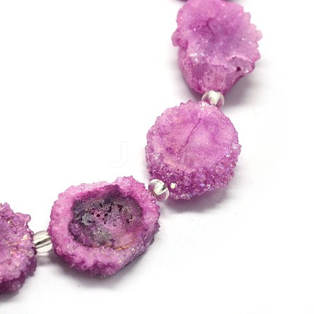 Natural Druzy Quartz Crystal Beads Strands G-F582-A04-1