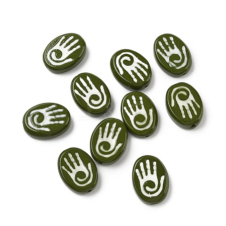 Baking Paint Glass Beads LAMP-D003-06G-1