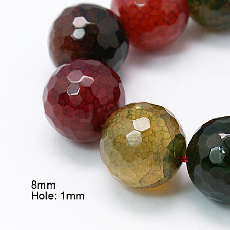 Natural Agate Beads Strands G-H1593-8mm-10-1