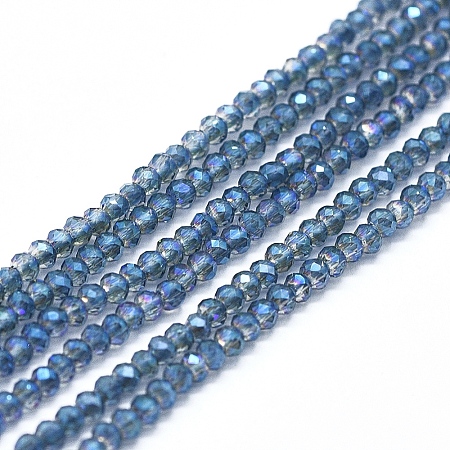 Electroplate Glass Beads Strands X-GLAA-F079-A-FR19-1