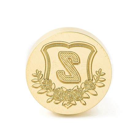 Golden Tone Round Wax Seal Brass Stamp Heads AJEW-Z034-02G-Z-1