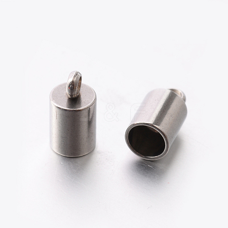 201 Stainless Steel Cord Ends X-STAS-E077-09-1