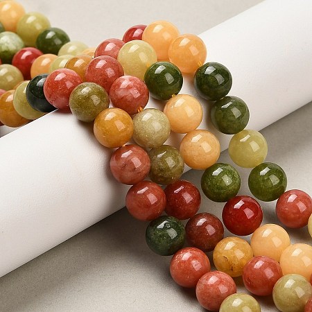 Natural White Jade Beads Strands G-Z097-A01-8mm-B-1