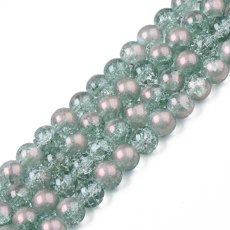 Translucent Crackle Glass Beads Strands CCG-T003-01H-1