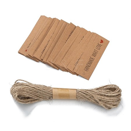 Rectangle Thank You Theme Kraft Paper Cord Display Cards CDIS-K003-01H-1