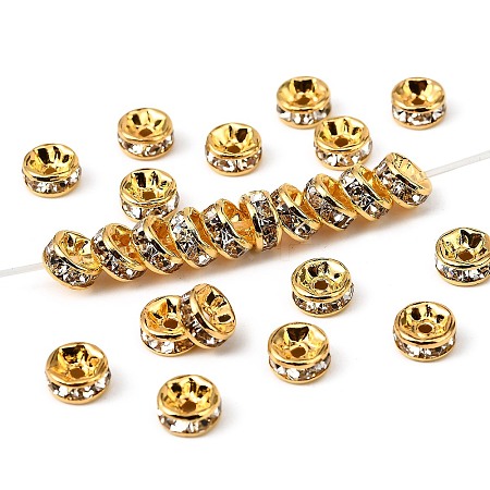 Brass Rhinestone Spacer Beads RB-A014-Z6mm-01G-NF-1