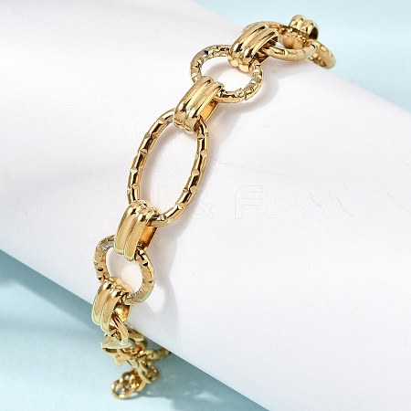 Hammered 304 Stainless Steel Link Chain Bracelets for Women BJEW-L720-01G-1