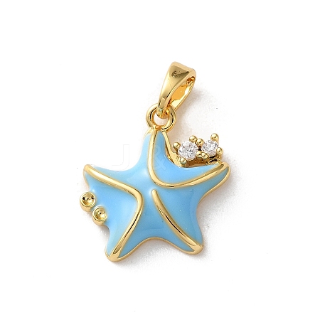 Brass Micro Pave Cubic Zirconia Pendants KK-P320-08B-G-1
