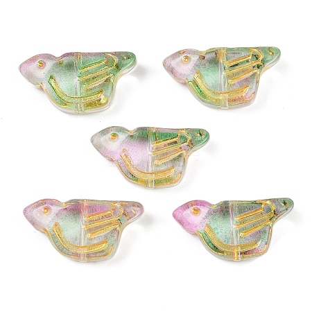 Electroplate and Golden Metal Enlaced Glass Beads EGLA-T029-03C-1