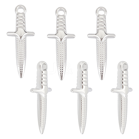 6Pcs 304 Stainless Steel Pendants STAS-UN0052-94-1