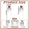 4Pcs Transparent Glass Empty Bottles with Alloy Feather and Paw Print Charms AJEW-DR00041-2