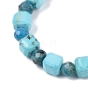 Cube Natural Apatite & Turquoise Beaded Necklaces for Women NJEW-T017-07G-2