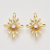 Brass Cubic Zirconia Links connectors X-KK-N216-07-1