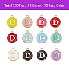 120Pcs 12 Colors Golden Plated Alloy Charms ENAM-SZ0001-64D-6