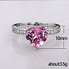Brass Micro Pave Cubic Zirconia Finger Rings for Women FS-WGC99AF-02-5